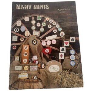 Many Minis By Anne Brinkley Counted Cross Stitch Patterns 1981 Vintage Craft Boo